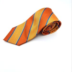 Elegant Striped Tie in Brown and Blue